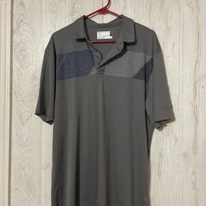 Jack Nicklaus Shirt Mens Large Polo Golf Grey Stripes Short Sleeve Golfing Adult